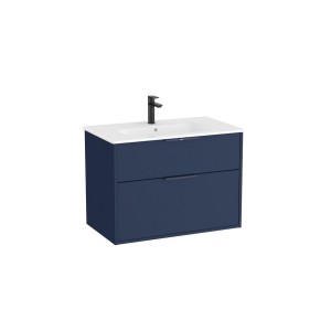 Optica unik 2 tiroirs et lavabo porcelaine 800 mm bleu acier mat - ROCA A852453551 