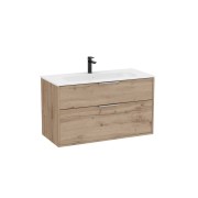 Optica unik 2 tiroirs et lavabo porcelaine 1000 mm noyer - ROCA A852454517 