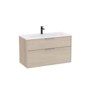Optica unik 2 tiroirs et lavabo porcelaine 1000 mm frêne clair - ROCA A852454541 
