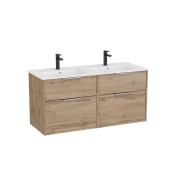 Optica unik 4 tiroirs et lavabo porcelaine 1200 mm noyer - ROCA A852455517 