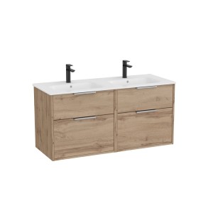 Optica unik 4 tiroirs et lavabo porcelaine 1200 mm noyer - ROCA A852455517 