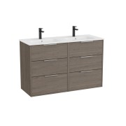 Optica unik 6 tiroirs et lavabo porcelaine 1200 mm chêne foncé - ROCA A852458537 