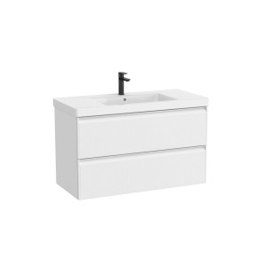 Linea unik (meuble+lavabo centré) 2 tiroirs 1000 cm blanc mat - ROCA A852491509 