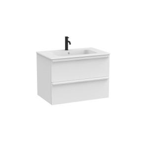 Volia unik meuble 2 tiroirs blanc mat et lavabo en céramique blanc mat 800 mm - ROCA A852536509 