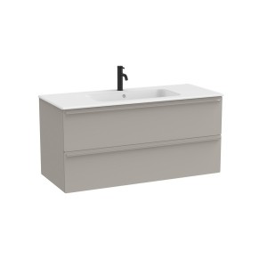 Volia unik meuble 2 tiroirs gris mat et lavabo en céramique blanc mat 1200 mm - ROCA A852538510 