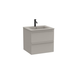 Volia unik meuble 2 tiroirs gris mat et lavabo en céramique gris mat 600 mm - ROCA A852539510 