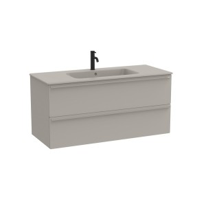 Volia unik meuble 2 tiroirs gris mat et lavabo en céramique gris mat 1200 mm - ROCA A852542510 