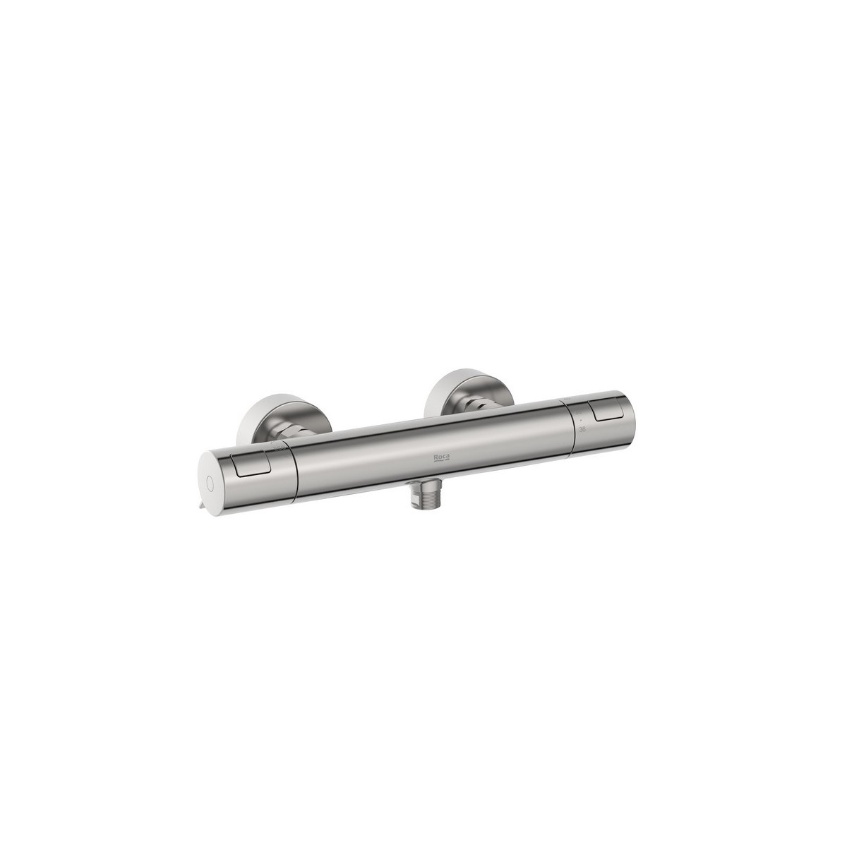 T-500 mitigeur douche thermostatique mural avec régulateur de débit pvd acier - ROCA A5A2E18SM0 