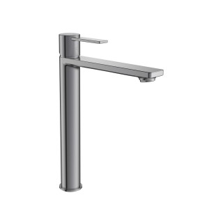 Targa mitigeur xl pour lavabo corps lisse avec flexibles graphite brossé - ROCA A5A345FGM0 