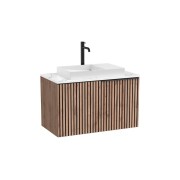 Horizon unik meuble 1t 900 + plan blanc + vasque dash blanc mat - ROCA A851955554 