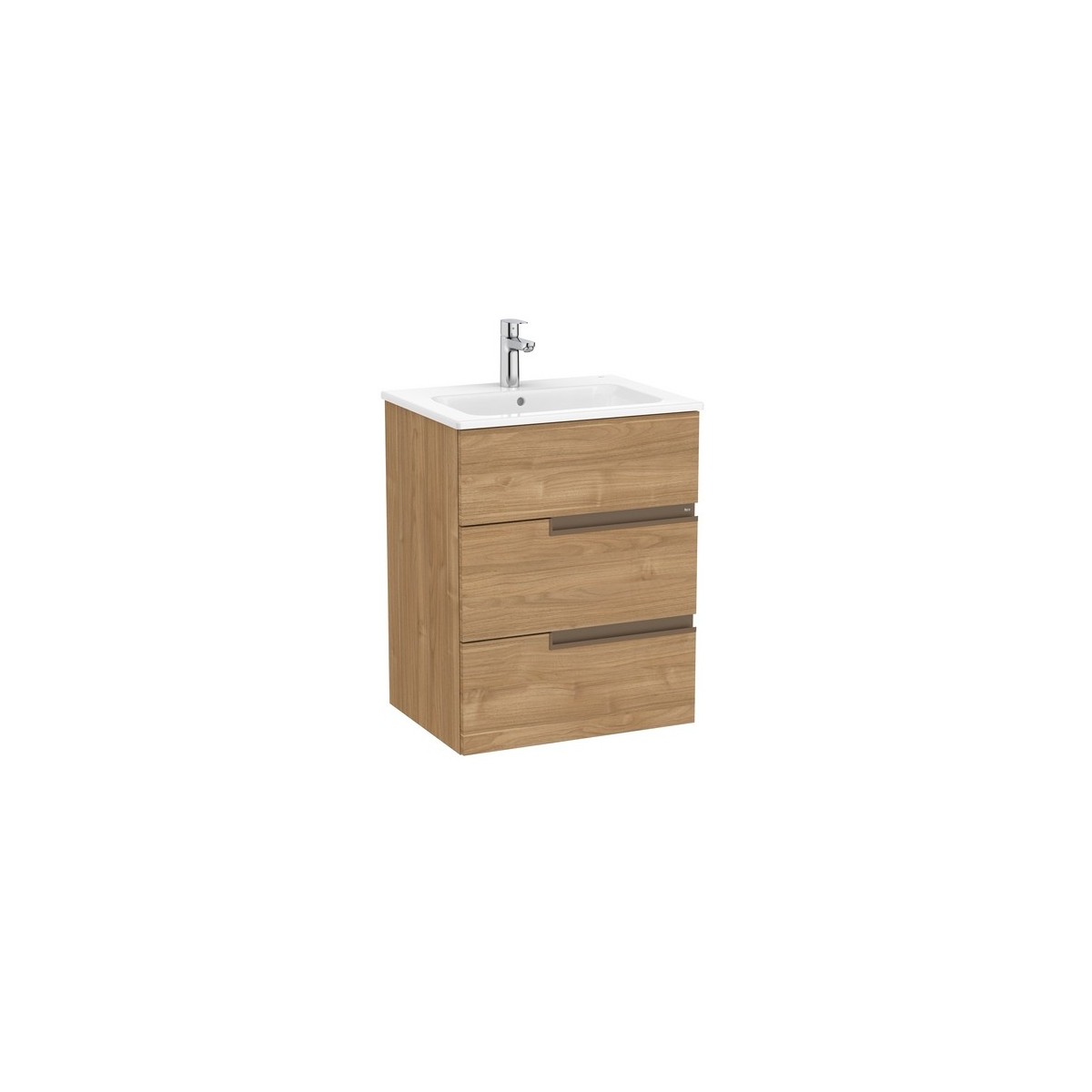 Victoria-n unik (meuble+lavabo) 3 tiroirs droite 600 mm noyer - ROCA A852100517 