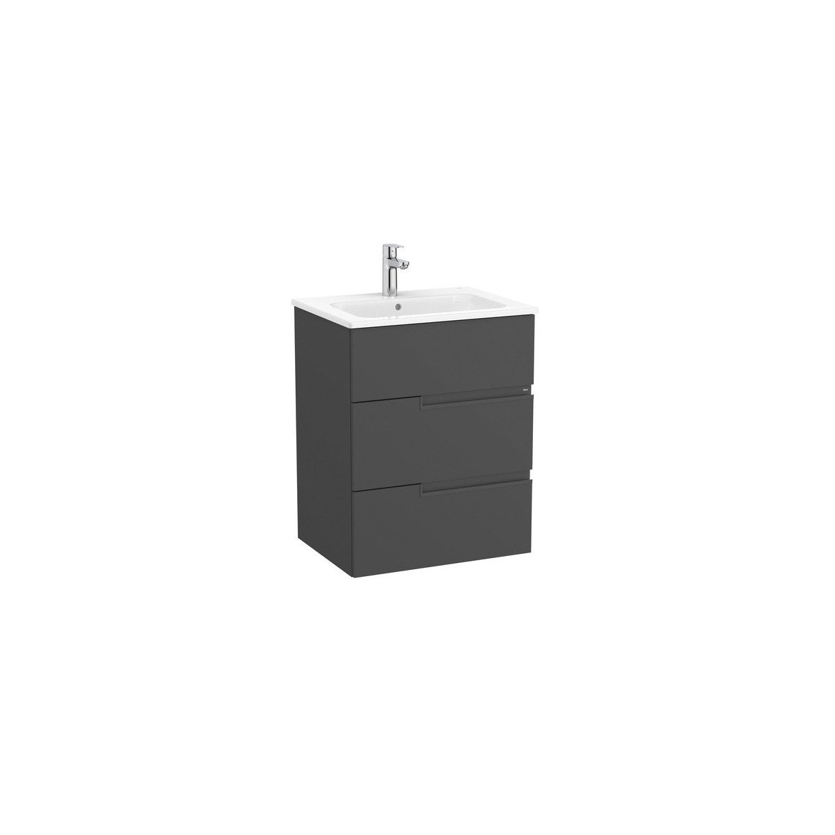Victoria-n unik (meuble+lavabo) 3 tiroirs droite 600 mm onyx - ROCA A852100531 