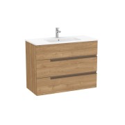 Victoria-n unik (meuble+lavabo) 3 tiroirs 1000 mm noyer - ROCA A852103517 