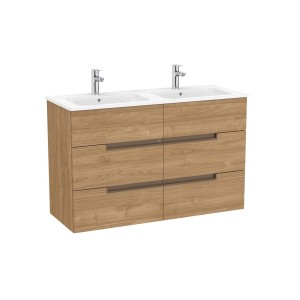 Victoria-n unik (meuble+lavabo) 6 tiroirs 1200 mm noyer - ROCA A852104517 