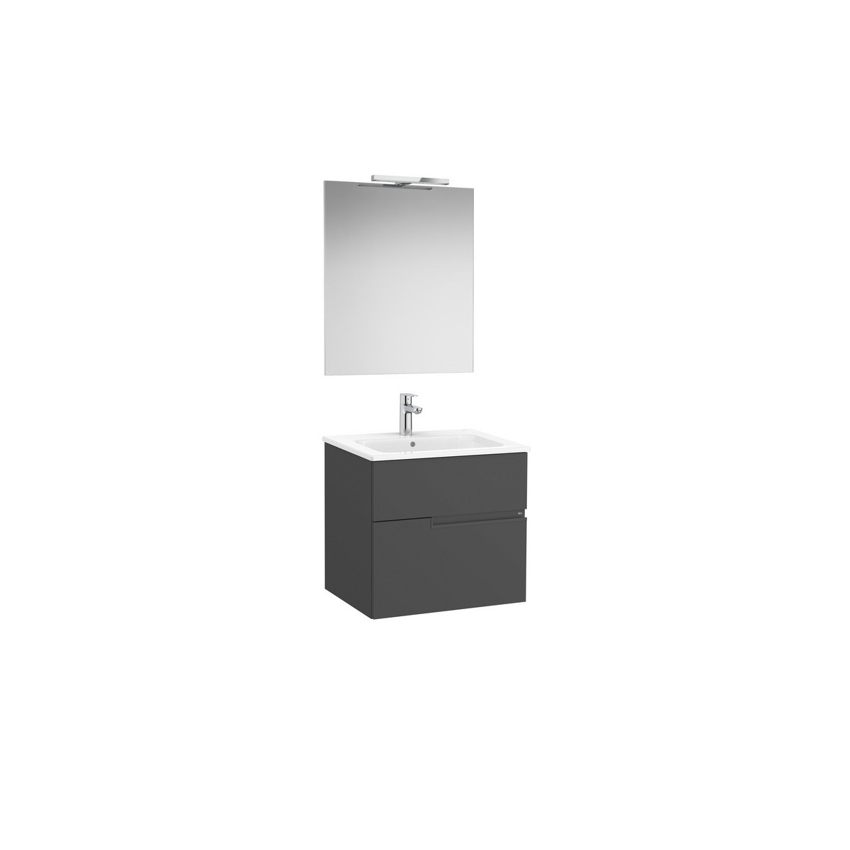 Victoria-n pack (meuble+lavabo+miroir+applique) 2 tiroirs droite 600 mm onyx - ROCA A852105531 