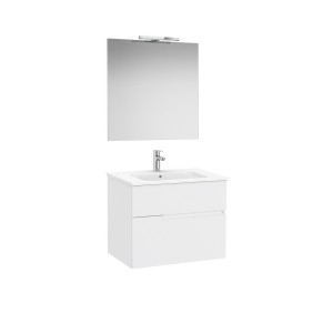 Victoria-n pack (meuble+lavabo+miroir+applique) 2 tiroirs 700 mm blanc mat - ROCA A852106509 