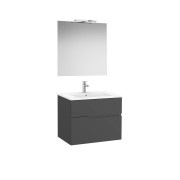 Victoria-n pack (meuble+lavabo+miroir+applique) 2 tiroirs 700 mm onyx - ROCA A852106531 