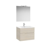 Victoria-n pack (meuble+lavabo+miroir+applique) 2 tiroirs 700 mm frêne clair - ROCA A852106541 
