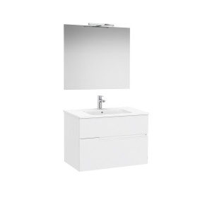 Victoria-n pack (meuble+lavabo+miroir+applique) 2 tiroirs 800 mm blanc mat - ROCA A852107509 