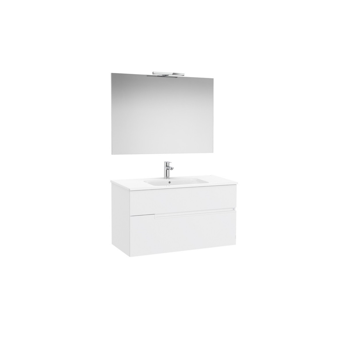 Victoria-n pack (meuble+lavabo+miroir+applique) 2 tiroirs 1000 mm blanc mat - ROCA A852108509 