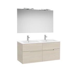 Victoria-n pack (meuble+lavabo+miroir+appliques) 4 tiroirs 1200 mm frêne clair - ROCA A852109541 