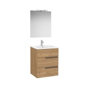 Victoria-n pack (meuble+lavabo+miroir+applique) 3 tiroirs droite 600 mm noyer - ROCA A852110517 