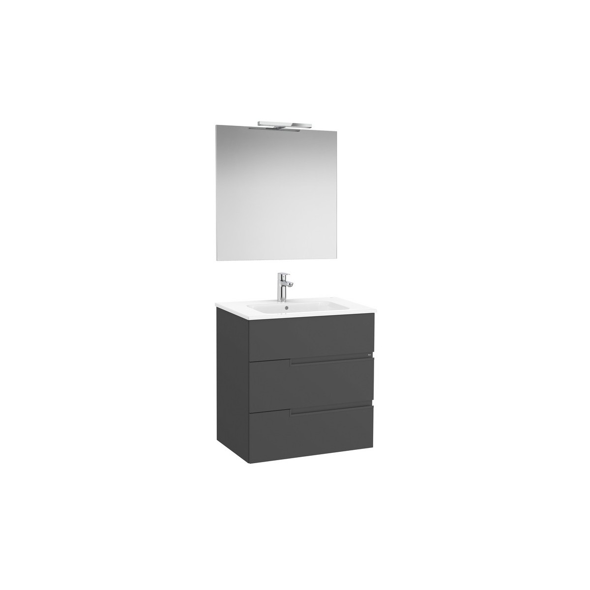 Victoria-n pack (meuble+lavabo+miroir+applique) 3 tiroirs 700 mm onyx - ROCA A852111531 