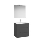 Victoria-n pack (meuble+lavabo+miroir+applique) 3 tiroirs 700 mm onyx - ROCA A852111531 
