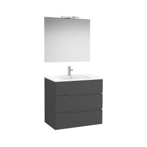 Victoria-n pack (meuble+lavabo+miroir+applique) 3 tiroirs 800 mm onyx - ROCA A852112531 