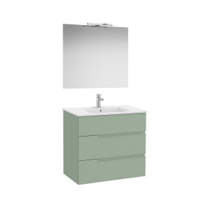 Victoria-n pack (meuble+lavabo+miroir+applique) 3 tiroirs 800 mm vert sauge - ROCA A852112564 