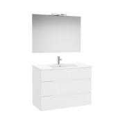 Victoria-n pack (meuble+lavabo+miroir+applique) 3 tiroirs 1000 mm blanc mat - ROCA A852113509 