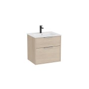 Optica unik 2 tiroirs et lavabo porcelaine 600 mm frêne clair - ROCA A852451541 