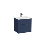 Optica unik 2 tiroirs et lavabo porcelaine 600 mm bleu acier mat - ROCA A852451551 