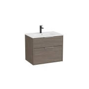 Optica unik 2 tiroirs et lavabo porcelaine 700 mm chêne foncé - ROCA A852452537 