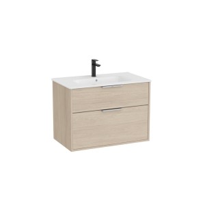 Optica unik 2 tiroirs et lavabo porcelaine 800 mm frêne clair - ROCA A852453541 