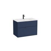 Optica unik 2 tiroirs et lavabo porcelaine 800 mm bleu acier mat - ROCA A852453551 