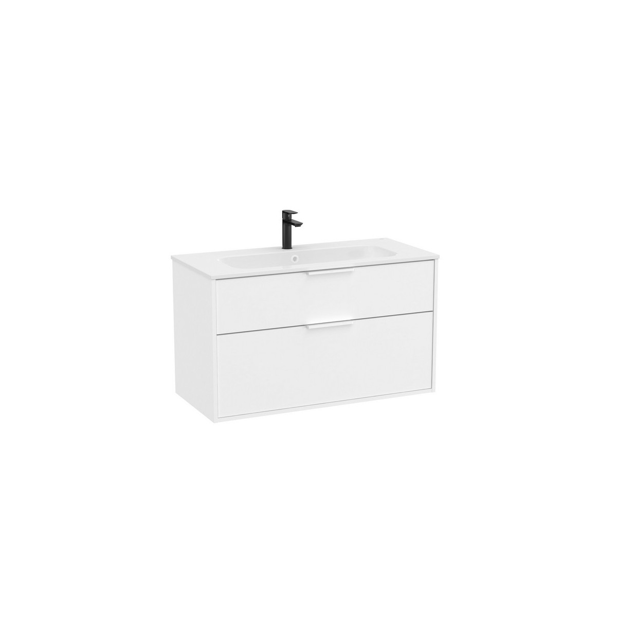 Optica unik 2 tiroirs et lavabo porcelaine 1000 mm blanc mat - ROCA A852454509 