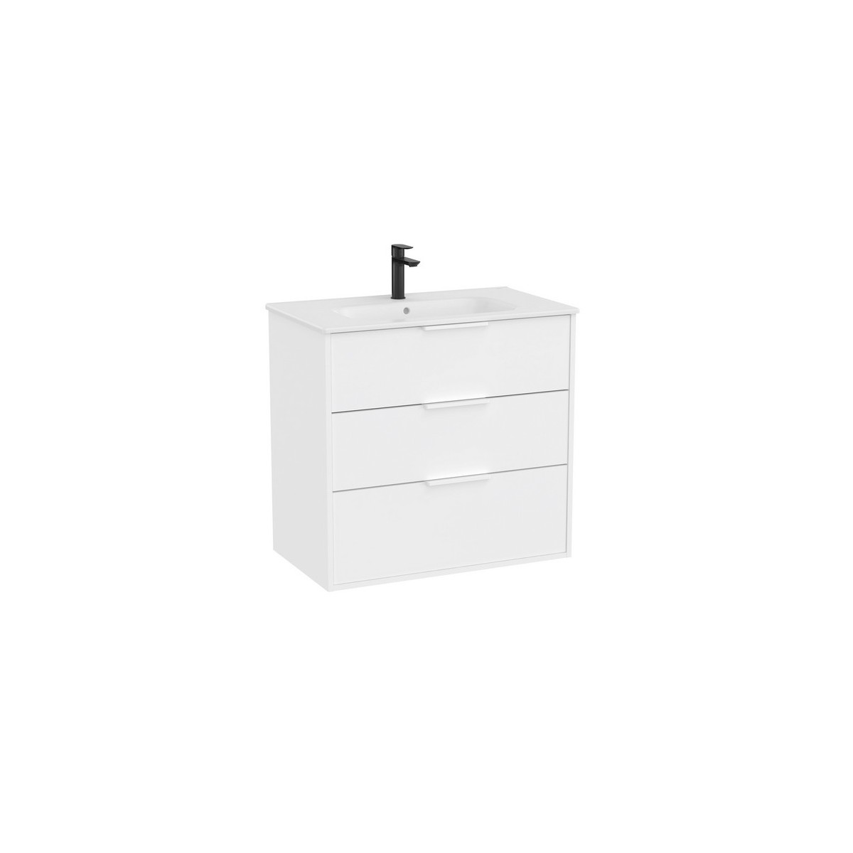 Optica unik 3 tiroirs et lavabo porcelaine 800 mm blanc mat - ROCA A852457509 