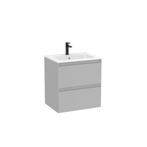 Tenue unik (meuble + lavabo plan procelaine) 2 tiroirs 600mm perle mat - ROCA A852485530 