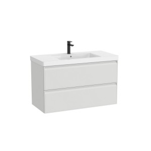 Linea unik (meuble+lavabo centré) 2 tiroirs 1000 cm gris pierre mat - ROCA A852491514 