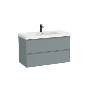 Linea unik (meuble+lavabo centré) 2 tiroirs 1000 cm bleu polaire - ROCA A852491596 