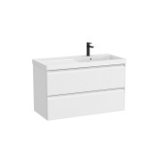 Linea unik (meuble+lavabo asymétrique à droite) 2 tiroirs 1000 cm blanc mat - ROCA A852492509 