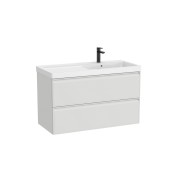 Linea unik (meuble+lavabo asymétrique à droite) 2 tiroirs 1000 cm gris pierre ma - ROCA A852492514 