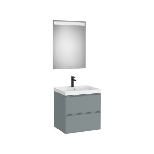Linea pack (meuble+lavabo+miroir eidos) 2 tiroirs 60 cm bleu polaire - ROCA A852494596 