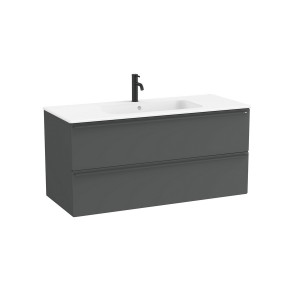 Volia unik meuble 2 tiroirs onyx mat et lavabo en céramique blanc mat 1200 mm - ROCA A852538531 
