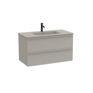 Volia unik meuble 2 tiroirs gris mat et lavabo en céramique gris mat 1000 mm - ROCA A852541510 