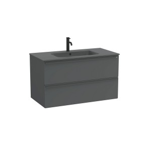 Volia unik meuble 2 tiroirs onyx mat et lavabo en céramique onyx mat 1000 mm - ROCA A852541531 
