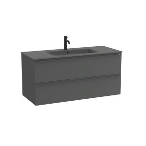 Volia unik meuble 2 tiroirs onyx mat et lavabo en céramique onyx mat 1200 mm - ROCA A852542531 