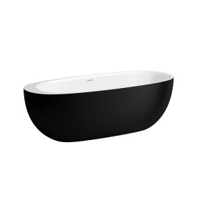 Ilbagnoalessi baign en sentec 1850x800x590mm noir mat ext et blanc mat intérieur - LAUFEN H2209720650001 