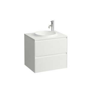 Lani meuble 600 2 tiroirs compatible avec lav h814073 blc brillant 570x440x515 - LAUFEN H4042521122611 